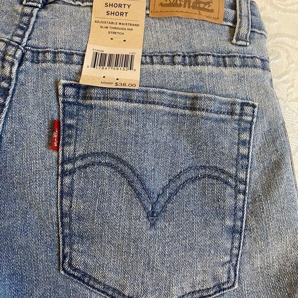 🎀Levi’s Girls Jean Short 12 Reg adjustable waist short Soft Stretch - Picture 8 of 8